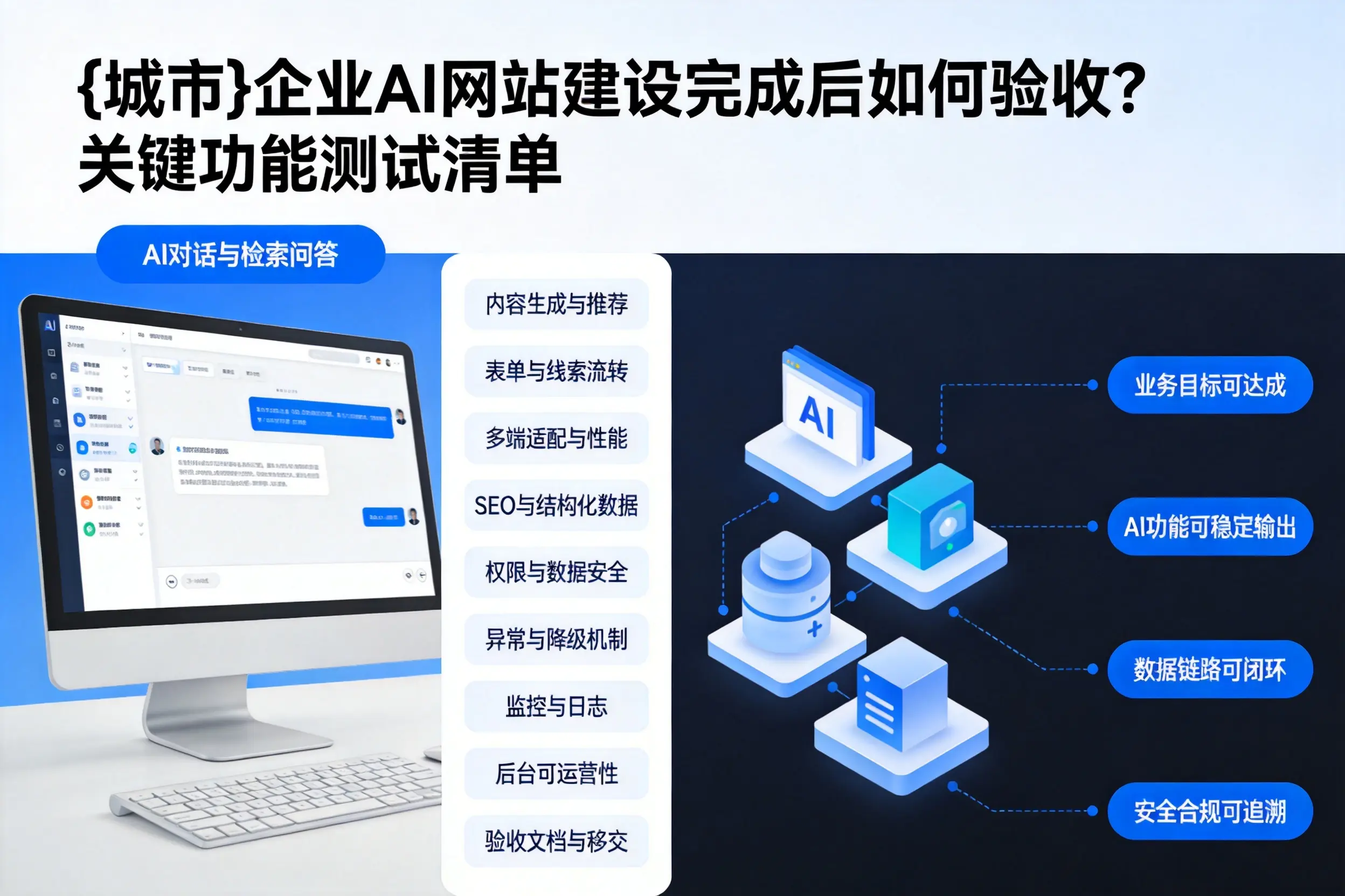 孝感企业AI网站建设完成后如何验收?关键功能测试清单