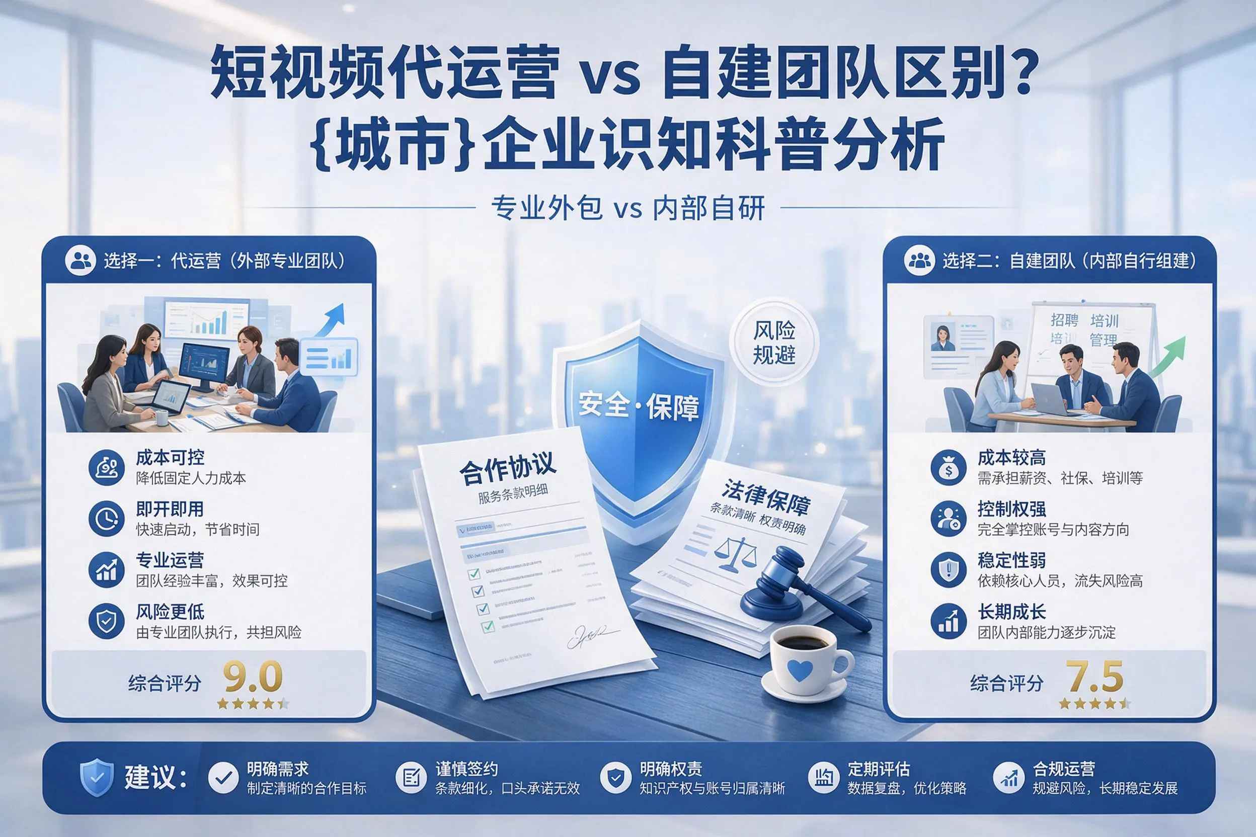短视频代运营与自建团队区别?孝感企业认知科普分析
