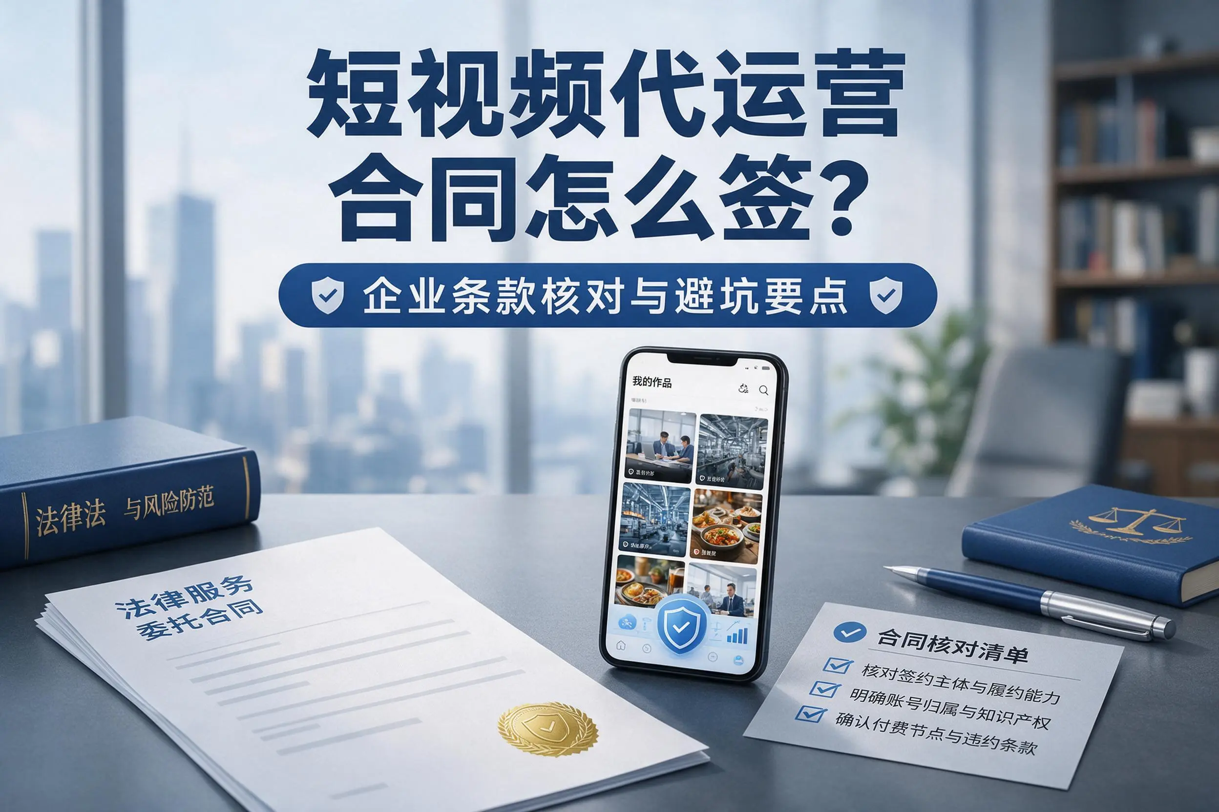短视频代运营合同怎么签?孝感企业条款核对与避坑要点
