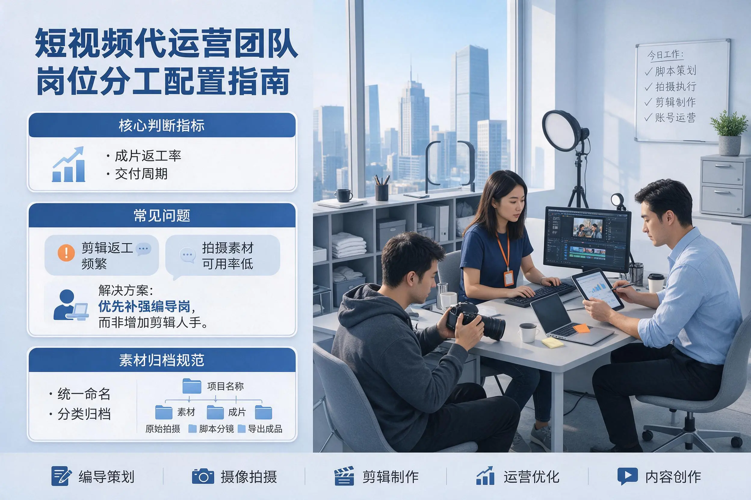 短视频代运营团队如何配置?孝感企业岗位分工科普说明