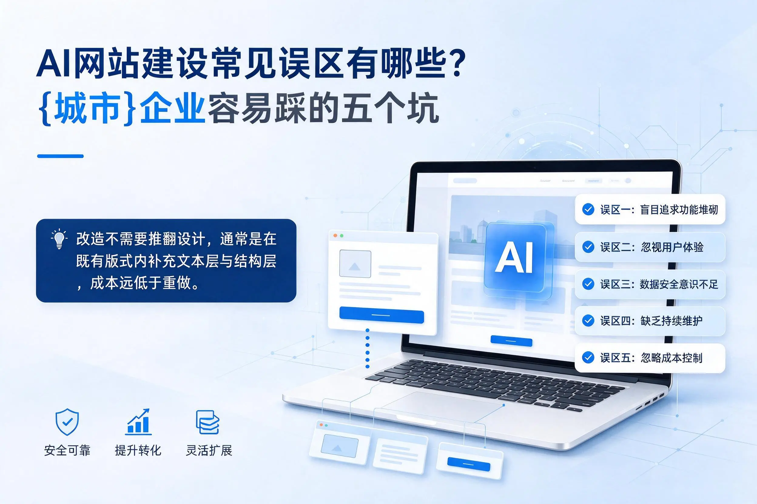 AI网站建设常见误区有哪些?孝感企业容易踩的五个坑