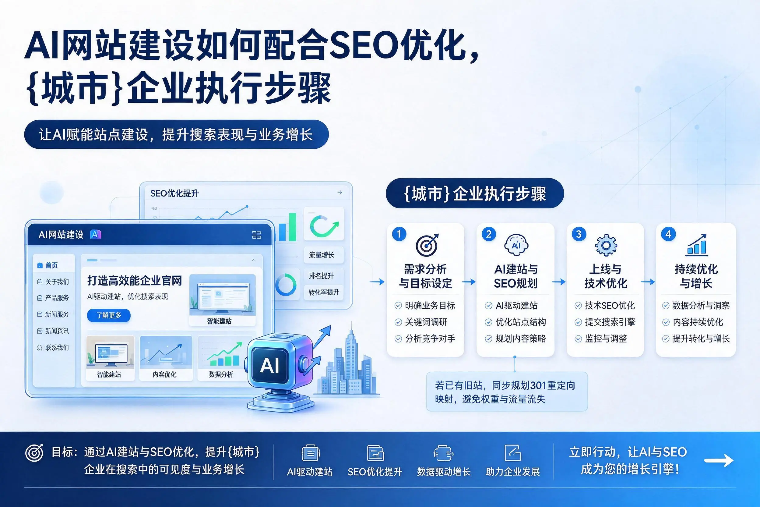 AI网站建设如何配合SEO优化,孝感企业执行步骤