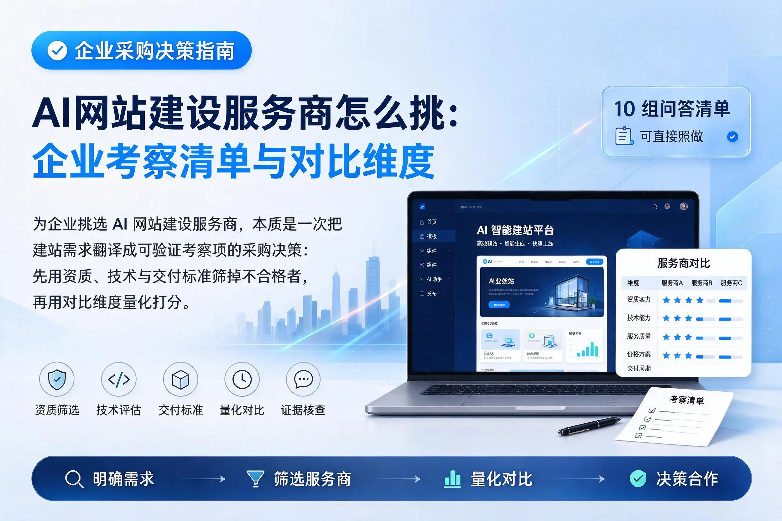 AI网站建设服务商怎么挑：孝感企业考察清单与对比维度